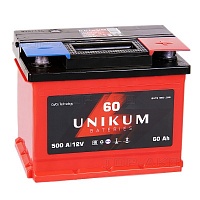 Аккумулятор автомобильный Unikum 60АЧ 500А