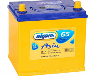 Аккумулятор автомобильный AКОМ Asia 65a