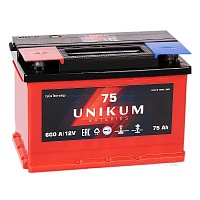 Аккумулятор автомобильный Unikum 75a